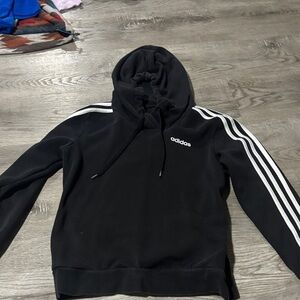 Adidas women’s Black and White Striped Hoodie